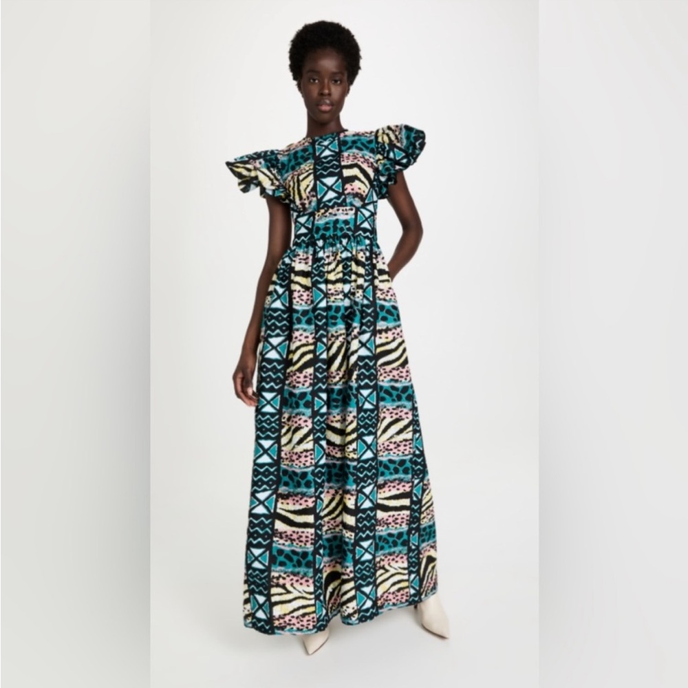 Sika Flutter Sleeve Long Maxi Dress Jenna Print from anthropologie